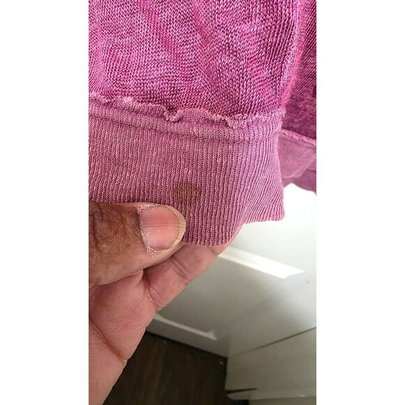 We The Free Womens XS Purple Long-Sleeve Lightweight Knit Tunic Top With Tie Nec - Picture 5 of 8